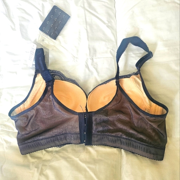 Fall Sweet Lace Padded Underwire Push Up Bra In Navy Blue, Size 36C - Picture 4 of 8